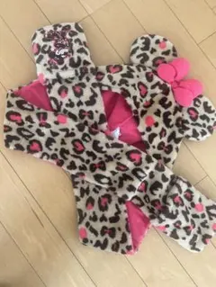 ディズニー マフラーキャップ　ヒョウ柄ミニー
