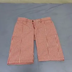 adidasゴルフ用ショートパンツ、 赤チェックで可愛いですよ！Mサイズ