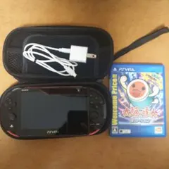 PS vita 2000 ピンク ブラック 本体+太鼓の達人ソフト