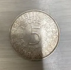 6036. 1951年 ドイツ 西ドイツ 5マルク 銀貨 - メルカリ