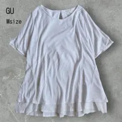 ●タグ付き● GU レイヤードT カットソー フリル Mサイズ オフホワイトのサムネイル
