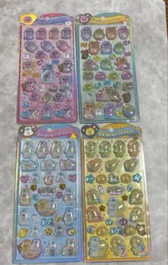 【正規品】うるちゅるポップシール　おぱんちゅうさぎ　んぽちゃむ　4枚セット