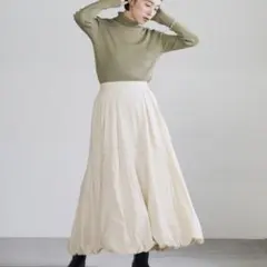フレアロングバルーンスカート アイボリー