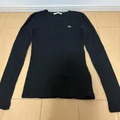 ラコステ　ワンポイントリブニットスリムセーターメンズレディース