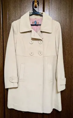 【中古】コートレディース Sサイズ アイボリー・ベージュ