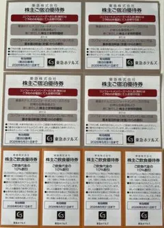 【2026年5月31日まで】東急ホテルズ株主優待宿泊優待券4枚・食事優待券4枚