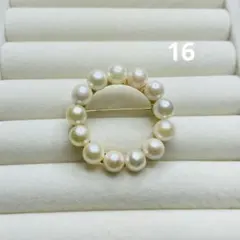 本日限定値下げ❣️あこや真珠　サークル　ブローチ　6.5〜7.0㎜　ホワイト系