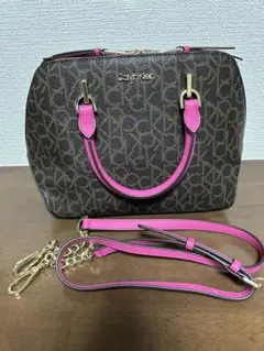 Calvin Klein ショルダーバッグ ブラウン/ピンク