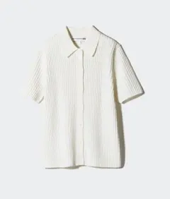 UNIQLO イネス コラボ 半袖リブポロカーディガン ホワイト