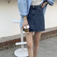 ミニデニムスカート 新品　ブルー 台形