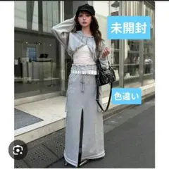定価11000円新品、レイカズン、コットン100スウェットカーゴスカートサイズF