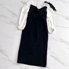 herlipto Faubourg Shoulder Ribbon Dress
