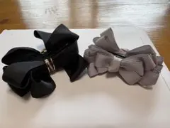リボン型ヘアクリップ2個セット