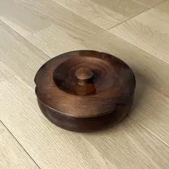 昭和レトロ　木製　蓋つき　お菓子入れ