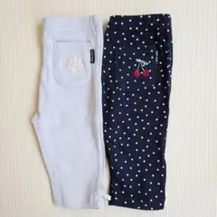 新品未使用★Petit main★レギンス 7分丈 2枚セット 90㎝ 送料込