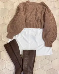 【INGNI】バックリボンニット＋ブラウスSET