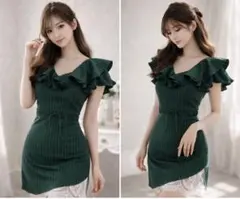 新品　高品質　タイト　フレア　きれいめ　ミニドレス