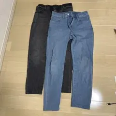 【２本セット】EZYジーンズ　ブルー&ブラック ユニクロ【美品】
