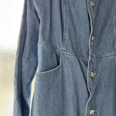 デニム　ワンピース　ジャケット　ブルー ロングドレス　フリーサイズ