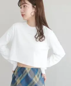 DISCOAT ディスコート umm. 刺繍ロゴショート丈ロンT