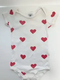 PB 赤いハート柄 ベビー肌着 12m