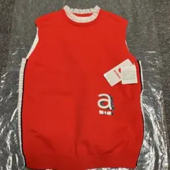 新品未使用　31900円の品　archivio 赤 フリル付きニットベスト