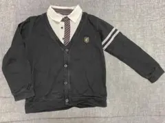 120 コムサイズム　キッズ フォーマル カーディガン 黒 ドッキング