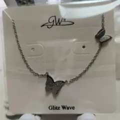 Glitz Wave 蝶々モチーフ ネックレス