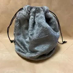 ファーバッグ　新品未使用　グレー　巾着