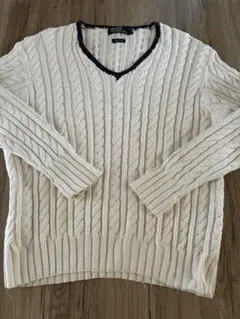 ラルフローレン コットンケーブルニット　ハンドニット