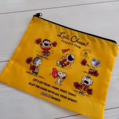 スヌーピー/ファスナーポーチ/マルチポーチ/トラベル/黄色/イエロー