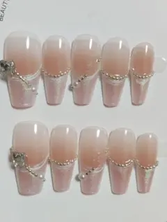 A7ピンクグラデーション ネイルチップSサイズ10個セット