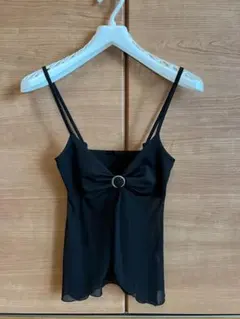 黒いリボンデザインキャミソール