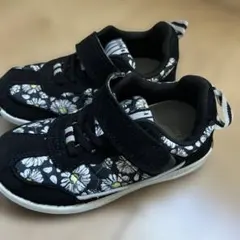 IFMEキッズスニーカー 花柄 黒