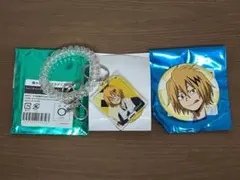 ヒロアカ　極楽湯　缶バッジ　ロッカーキー風キーホルダー　上鳴電気