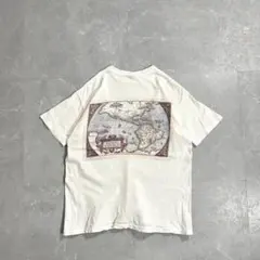 90s USA製 バナナリパブリック 地図 tシャツ シングルステッチ 古着 白のサムネイル