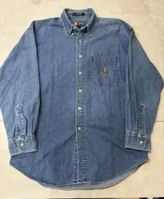 90s チャップス ラルフローレン デニムシャツ 刺繍 オールド