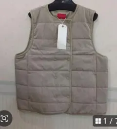 新品　LILASIC ベージュ キルティングベスト