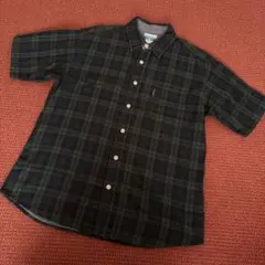Columbia 半袖シャツ Lサイズ グリーン・ブラックチェック