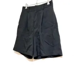 LOWRYS FARM ハイウエストショートパンツ ブラックグレーフリ〜サイズ