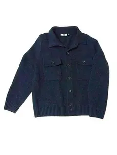 UNIQLO U ユニクロユー 毛 100% 襟付きニットカーディガン サイズM