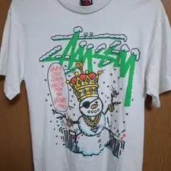 Stüssy スノーマン グラフィック Tシャツ ホワイト