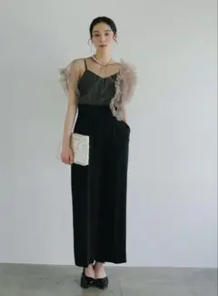 LAGUNAMOON LADYチュールドッキングコンビネゾン 黒ベージュ S