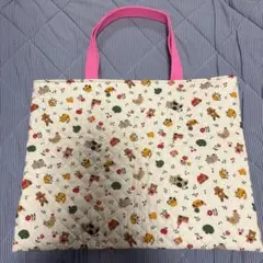 キルティング生地使用レッスンバッグ動物