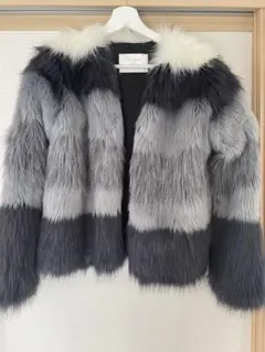 ZARA WOMAN ファーコート グレー・ホワイト