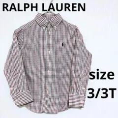 RALPH LAUREN キッズ チェック柄 ポニー柄 長袖シャツ ボタンダウン
