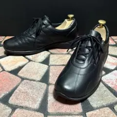 【美品】アシックス　ペダラ　コンフォート　25cm スニーカー　サイドジップ　黒