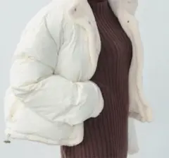 ホワイトショートダウンジャケット