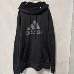 7AS3 【adidas】袖プリント スウェットパーカー 黒 古着used - メルカリ