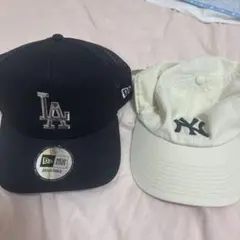 New Era ベースボールキャップ 黒白セット